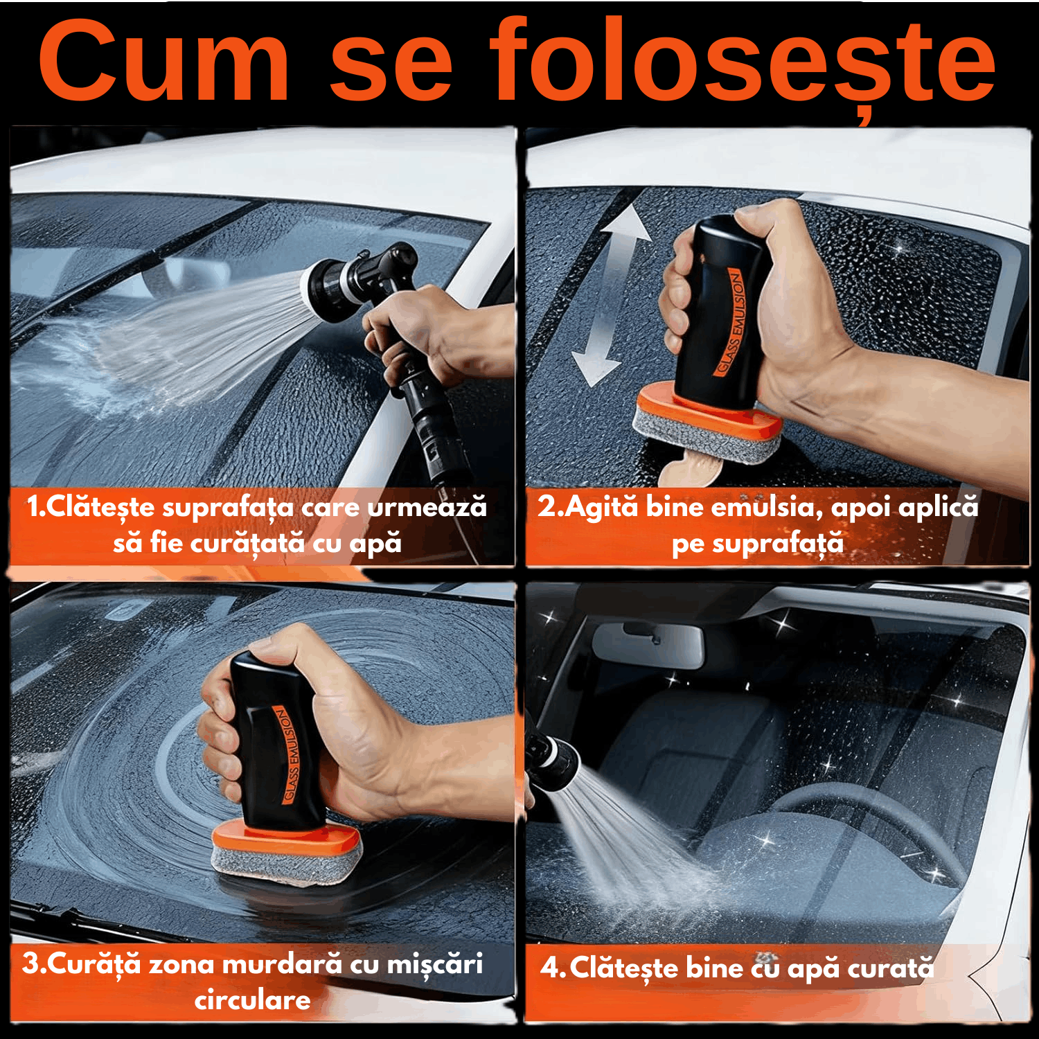 Window Emulsion, Improves Windshield Clarity, Removes Oily Film and Dirt Traces