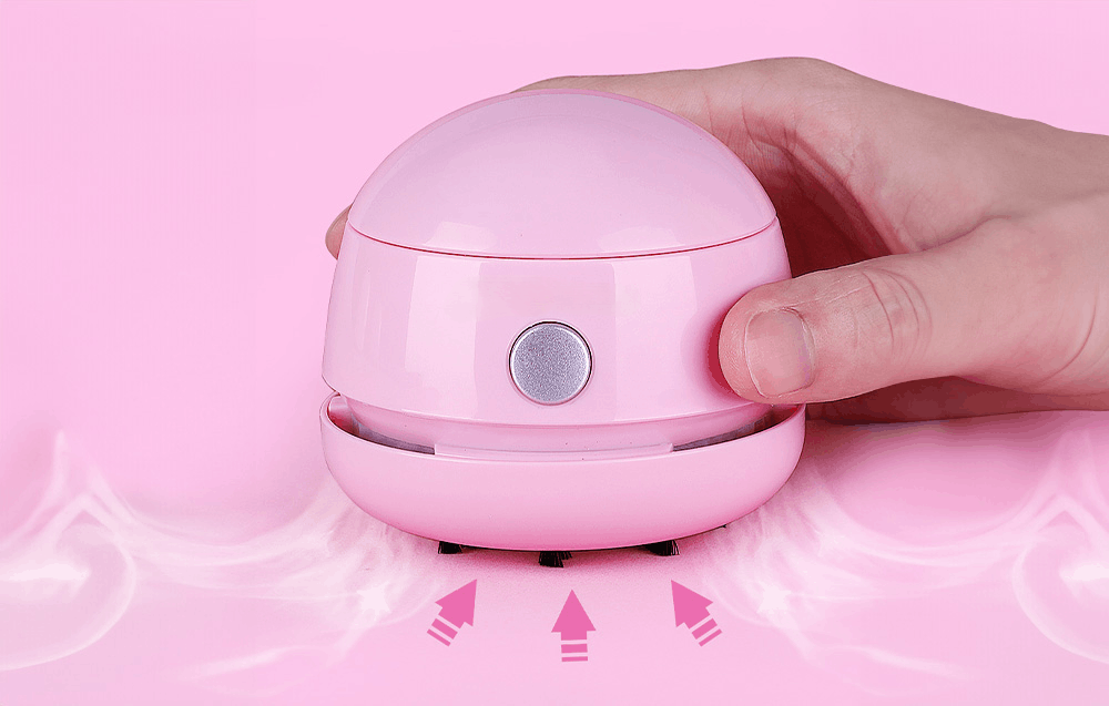 Mini cordless desktop vacuum cleaner with micro USB charging