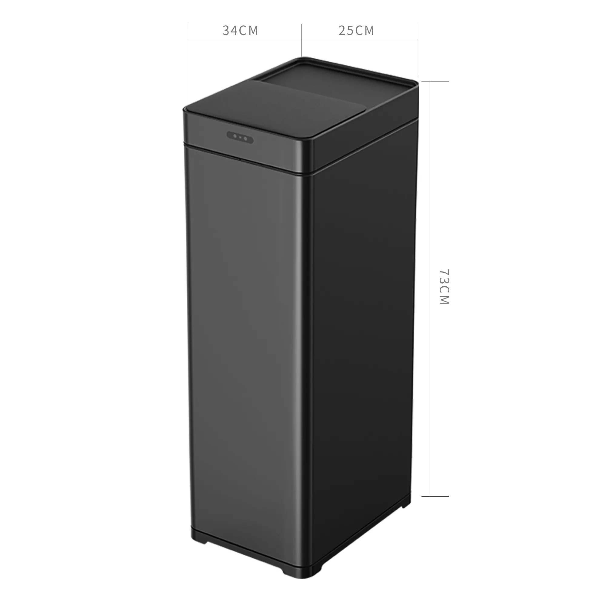 RESEAL: Gadgetry Black Automatic Sensor Trash Can, 50L Capacity, with Anti-Odor Sliding Lid, Negative Ion Generator for Air Purification, and a Silent Open/Close.