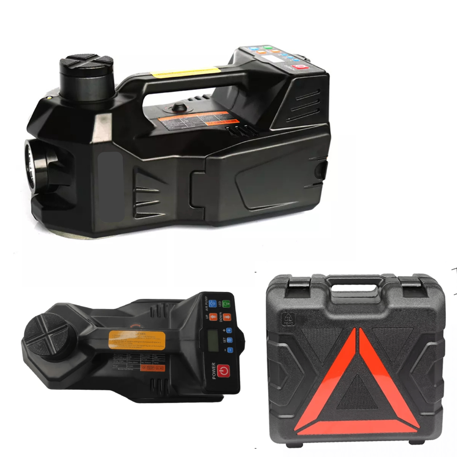 Gadgetry Cric Auto Electric de Podea, 5 Tone Hidraulic, cu Pompa de Umflare Anvelope si Indicator Digital Presiune