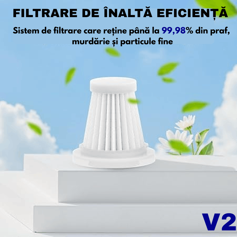 Set of 3 HEPA Filters for Gadgetry V2 Portable Car Vacuum Cleaner Blue