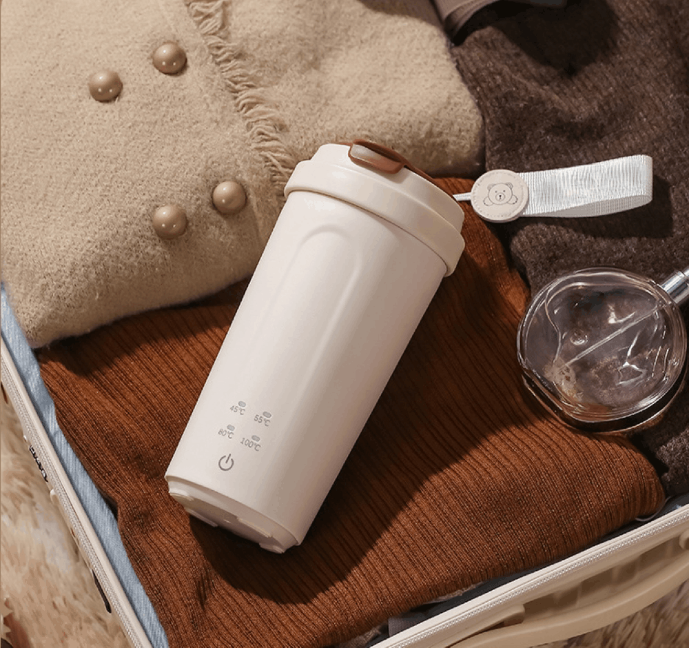 Gadgetry Fierbator Portabil, Termos Electric 500ML, 4 Presetari de Temperatura, Ecran Tactil Pentru Afisarea Temperaturii