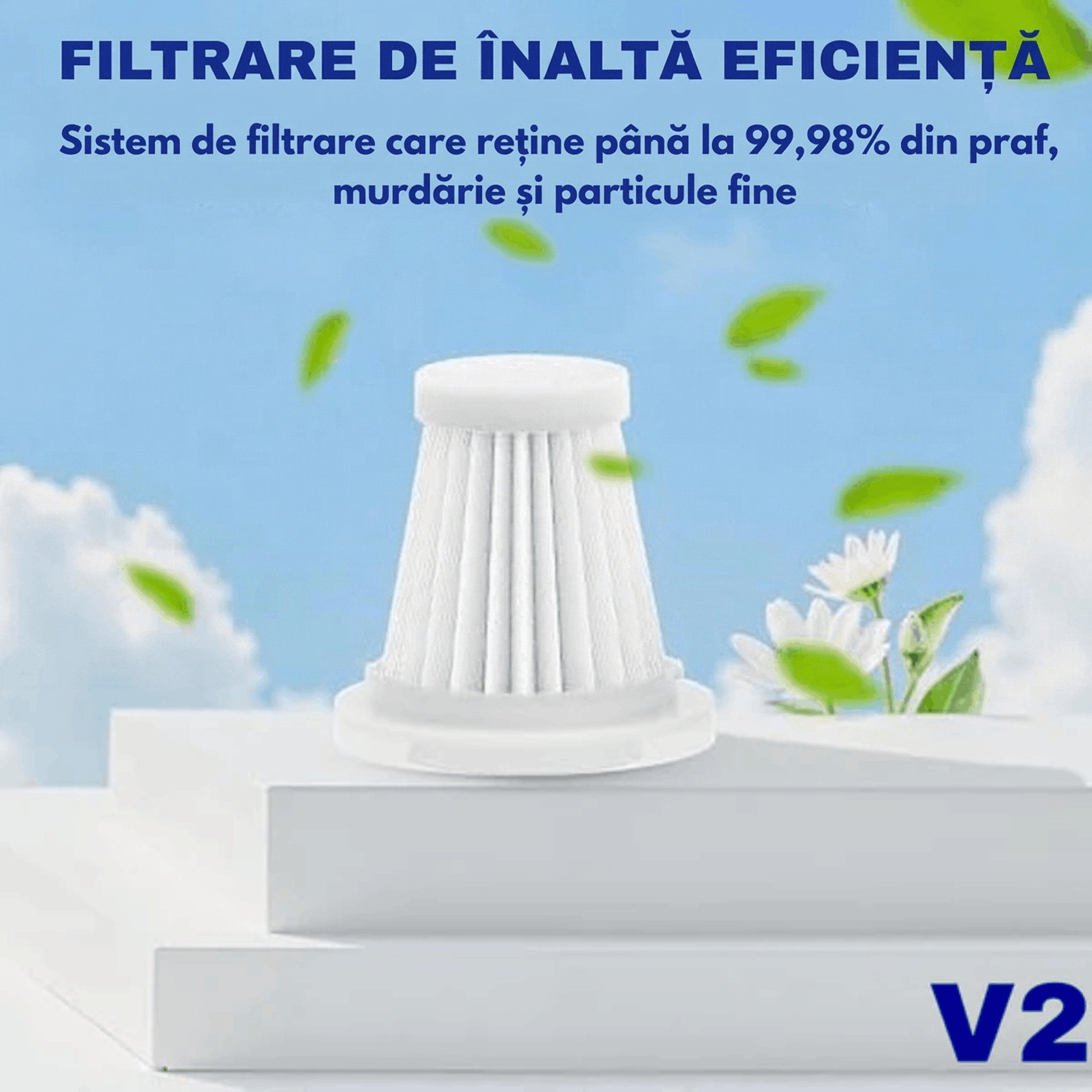 Set 3 Filtre HEPA pentru Aspiratorul Auto Portabil Gadgetry V2 Albastru