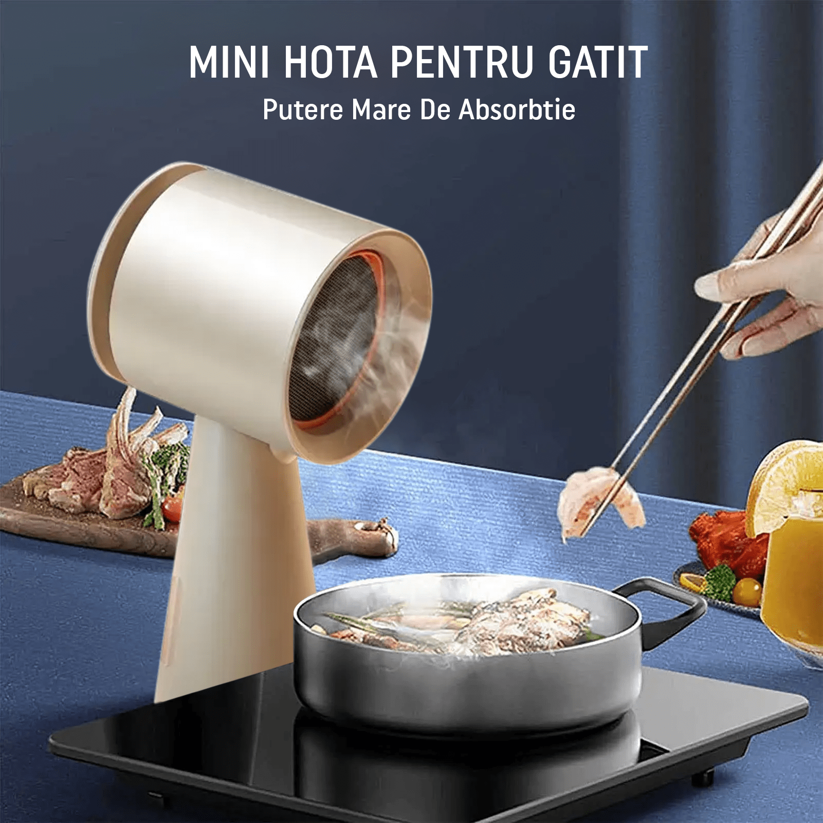 RESIGILAT: Hota Mini Portabila Gadgetry, Absorptie Puternica, Recirculare Aer, Filtru Carbon si Aluminiu