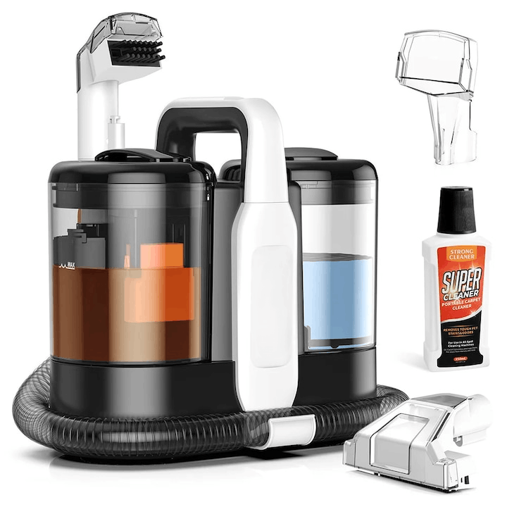 Aspirator Spalare si Extractie, Rezervor Dublu 1.5L + 0.8L, Putere 11000 Pa, 450W, Portabil, Ideal Auto, Canapea, Mocheta, Materiale Textile