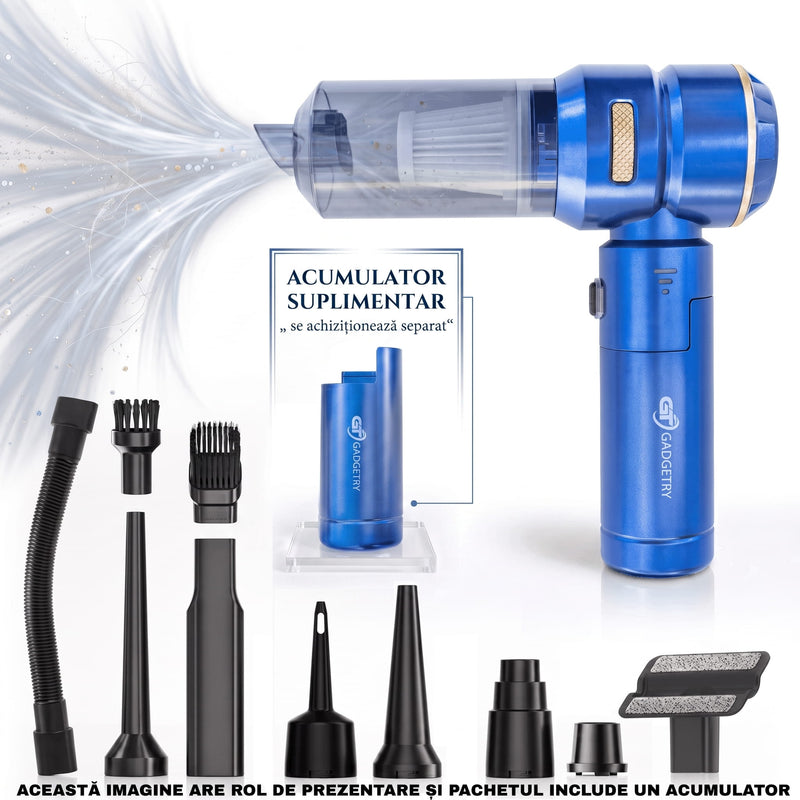 Portable Car Vacuum Cleaner with 7500mAh Battery 4 in 1, 18000Pa, 3 Speeds, 100W
