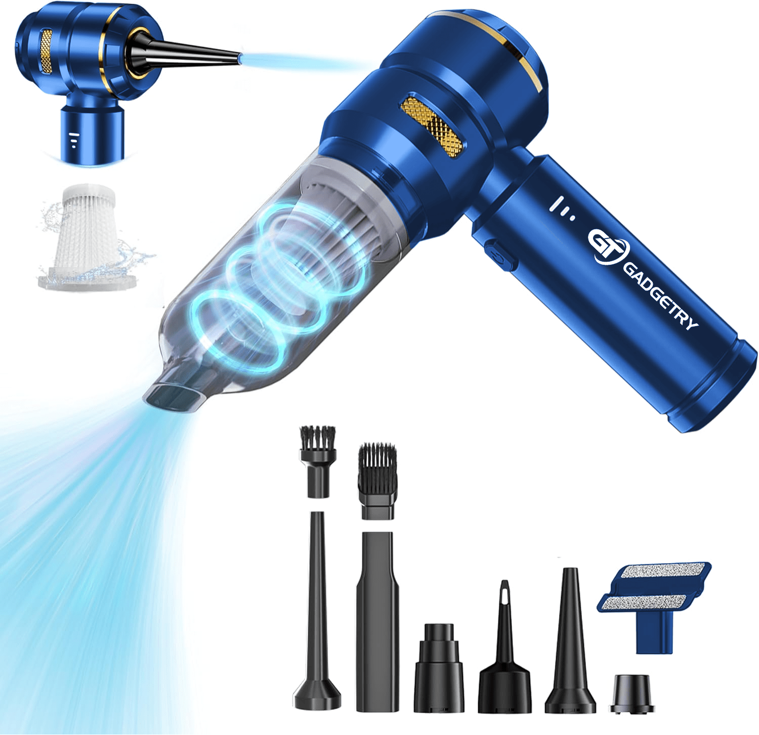 Portable Car Vacuum Cleaner with 7500mAh Battery 4 in 1, 18000Pa, 3 Speeds, 100W