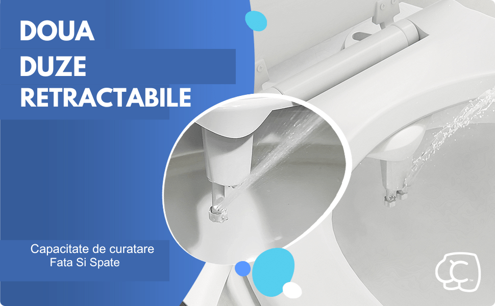 Gadgetry Toilet Bidet with Hot and Cold Water Attachment, Self Cleaning, Pressure Control, For Personal Hygiene, with Automatic Flushing