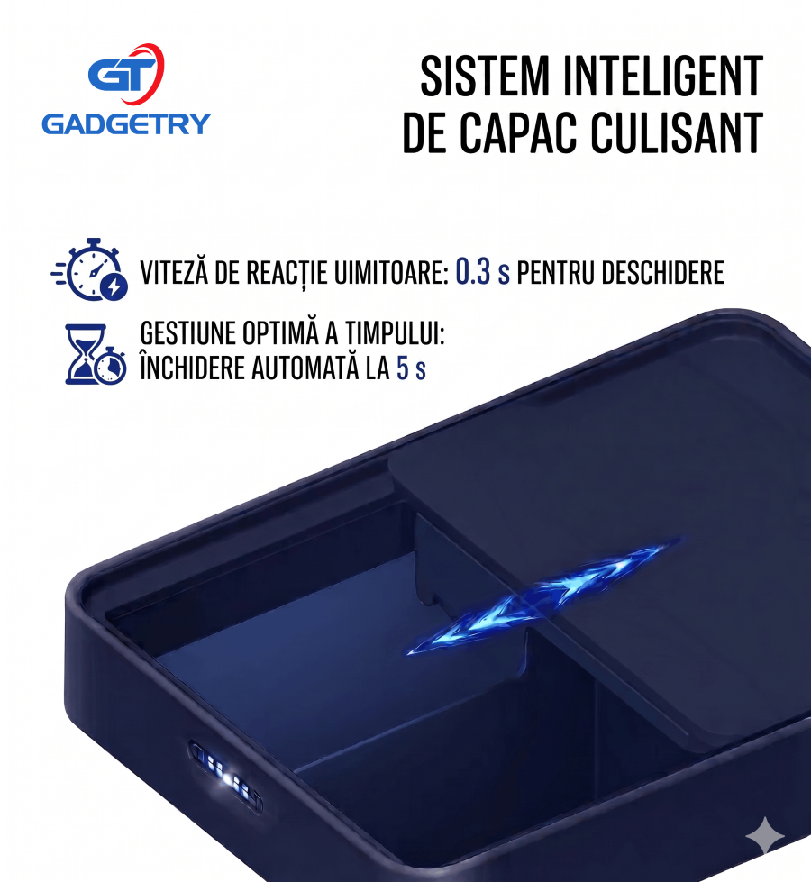 Automatic Sensor Trash Can, 50L Capacity, with Anti-Odor Sliding Lid