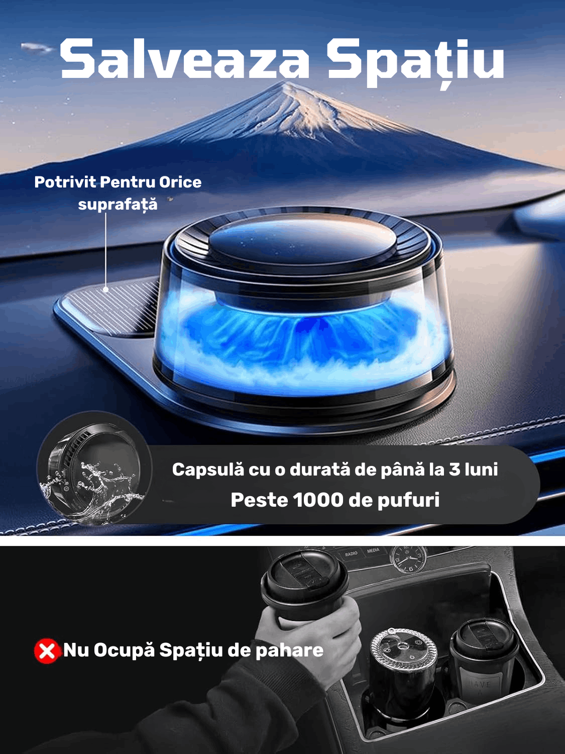 Car Air Freshener, Gadgetry Volcano Type Aromatherapy Diffuser