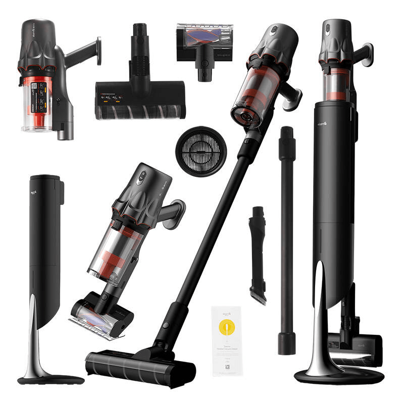 Cordless Upright Vacuum Cleaner, Emptying Station, 23,000Pa, 240W and Optical Lamp