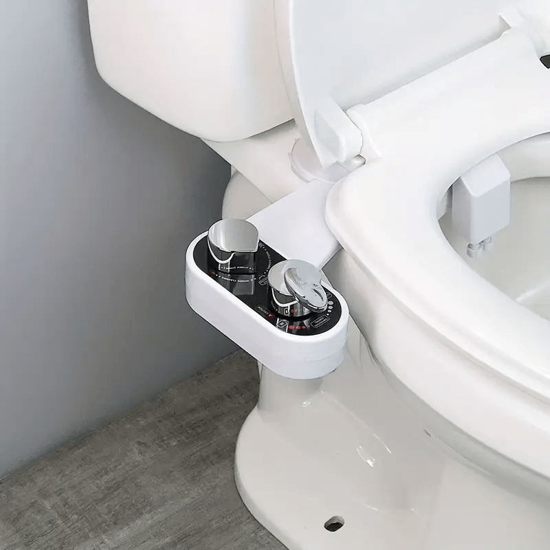 Gadgetry Toilet Bidet with Hot and Cold Water Attachment, Self Cleaning, Pressure Control, For Personal Hygiene, with Automatic Flushing