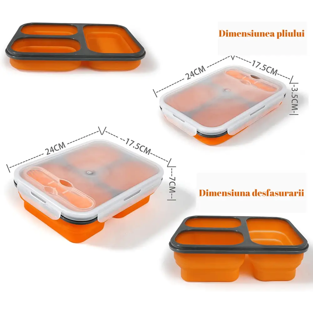 Caserola Pliabila cu 3 Compartimente