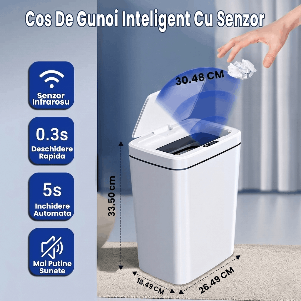Gadgetry Automatic Sensor Trash Can, 16L Capacity