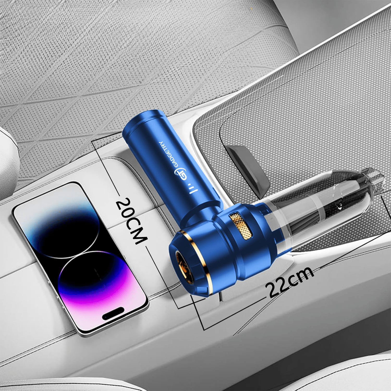 RESIGILAT: Aspirator Auto Portabil Gadgetry cu Acumulator 7500mAh 4 in 1, 18000Pa, 3 Viteze, 100W