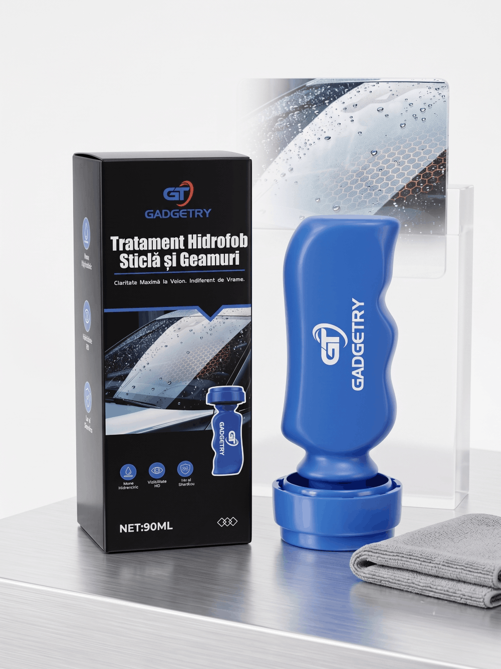 Tratament Hidrofob Parbriz si Geamuri Auto Gadgetry – Nano Hidrofob cu Efect de Respingere a Apei